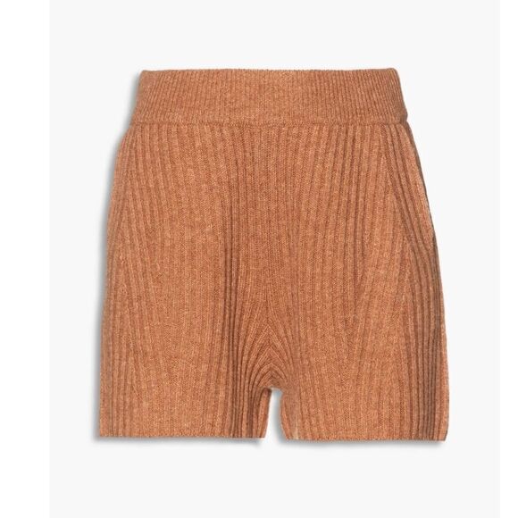 Rag & Bone Ribbed Maxine Merino Wool Shorts Size Large In Camel Tan